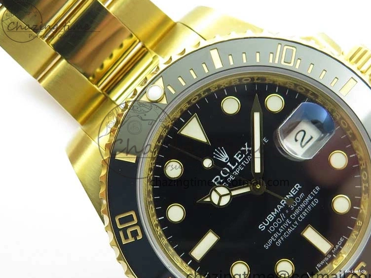 LN A2836 YG Dial Best Edition Wrapped Wrapped Bracelet Submariner Black 116618 D1F YG on 0207